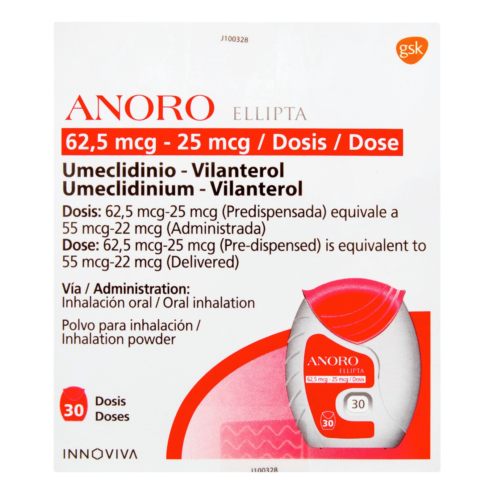 ANORO ELLIPTA 62.5MCG 30 DO